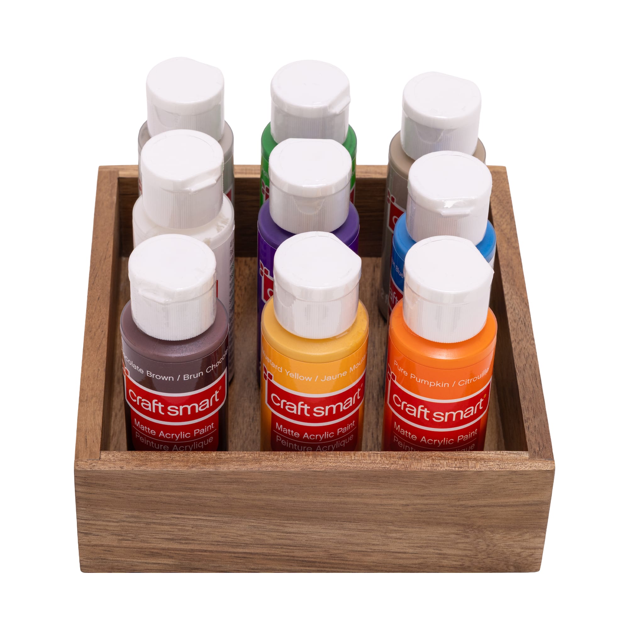 Seville Classics 6" x 6" x 2" Acacia Wood Drawer Organizer